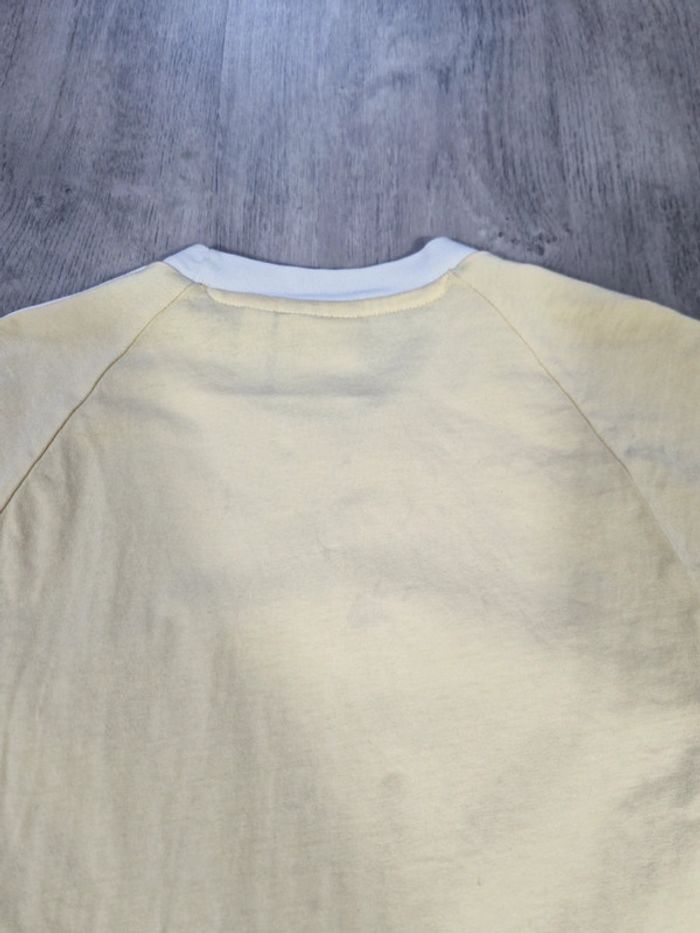 T shirt Adidas 3 Bandes / Stripes Jaune Logo Brodé Taille S Homme - photo numéro 10