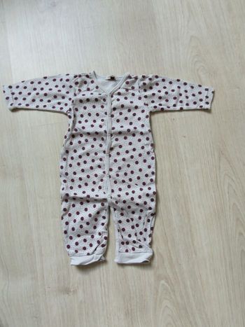 Grenouillère grise pois bordeaux DPAM 6 mois