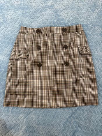 Jupe à carreaux marron