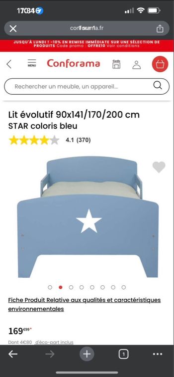 Lit évolutif conforama