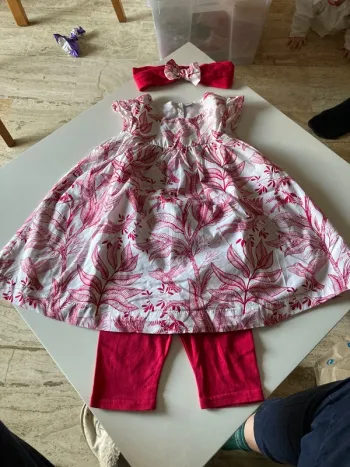 Ensemble 3-pièces robe, legging et serre-tête