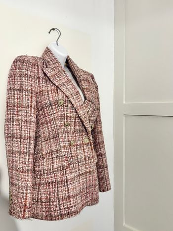Blazer en tweed rose Zara femme taille XS 