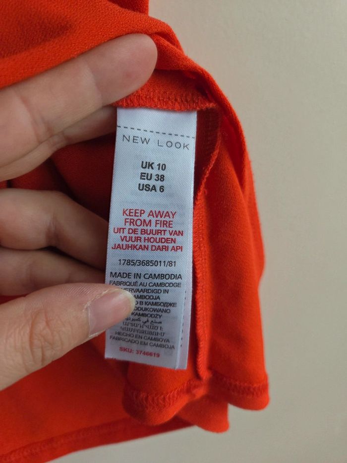 Débardeur rouge/orange neew look - bretelles croisées dos - taille m - photo numéro 2