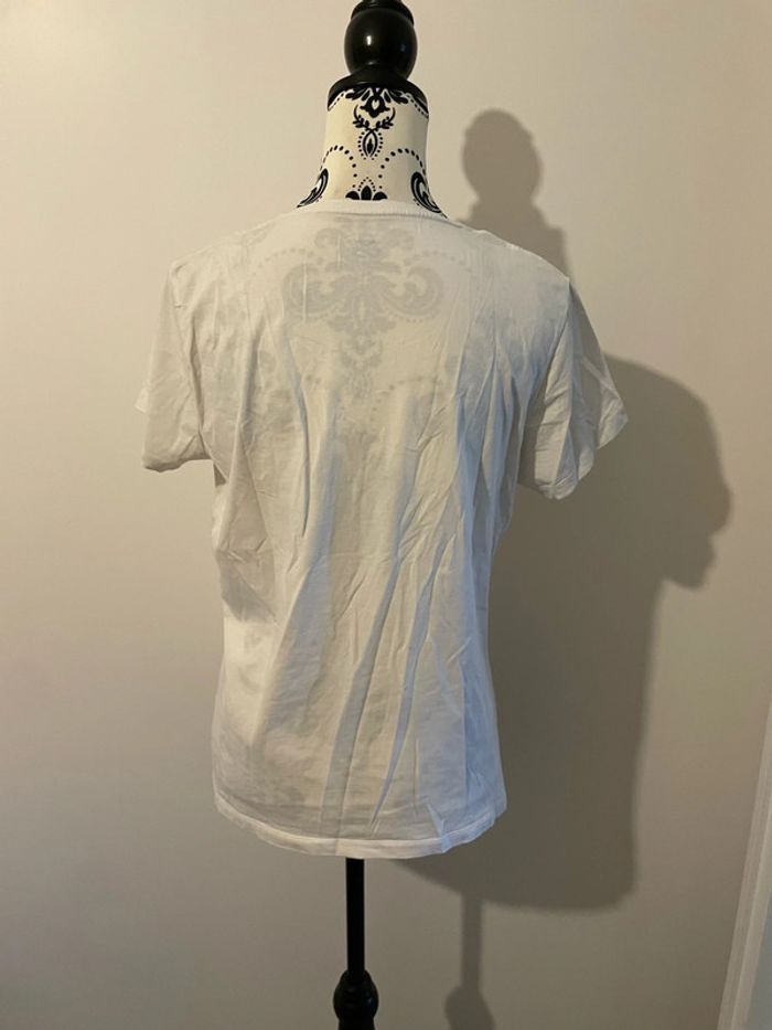 T-shirt manche courte extensible blanc col V Soft taille XL - photo numéro 5