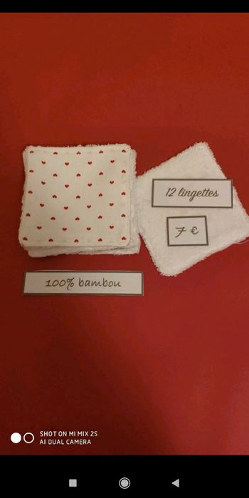 12 lingettes lavables neuf