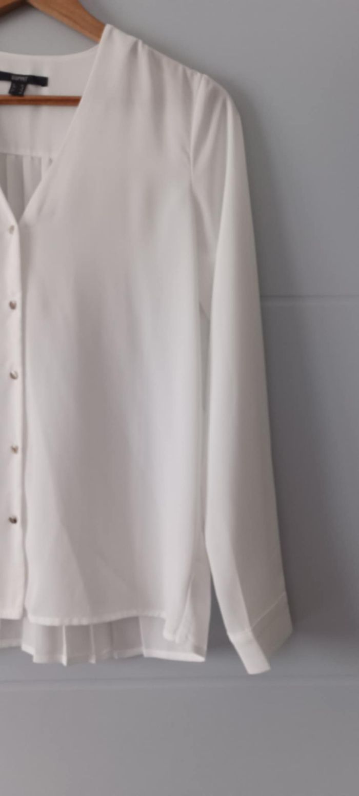 Chemise Blouse blanche à boutons "Esprit" Taille 34 - photo numéro 5
