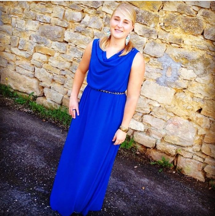 Robe longue soirée bleu roi 40