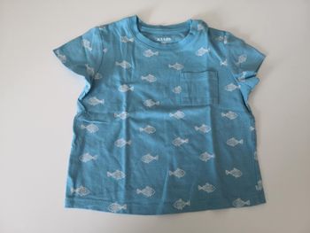 Tee-shirt manches courtes avec poche poitrine (Bleu, Poissons) 9 mois (74 cm) Kiabi