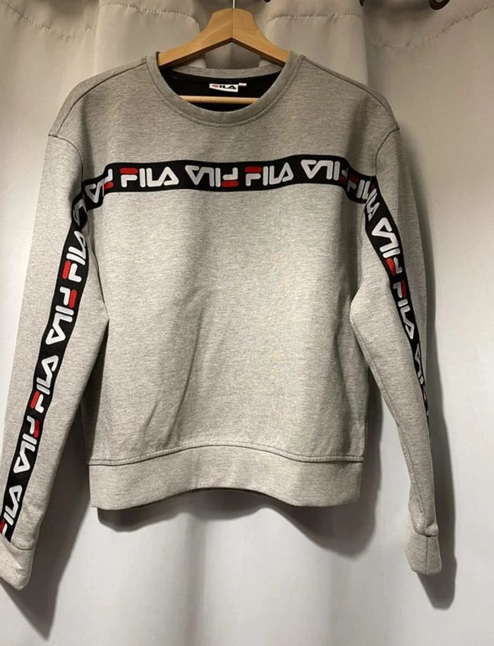 sweat fila gris mixte neuf - photo numéro 2