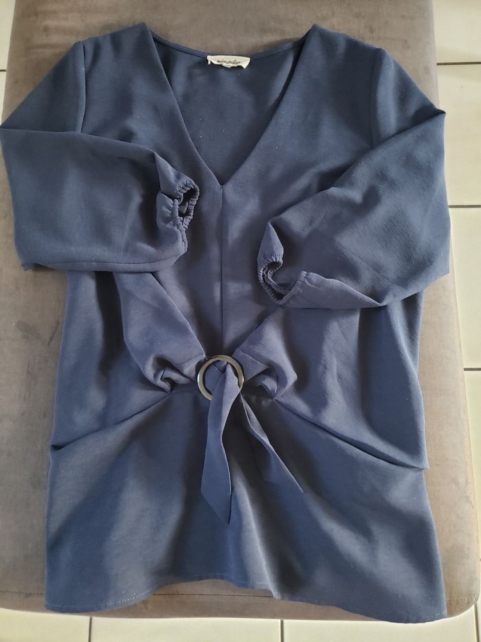 Blouse bleu marine manches longues