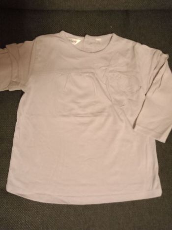 Tee shirt manches longues lilas noeud