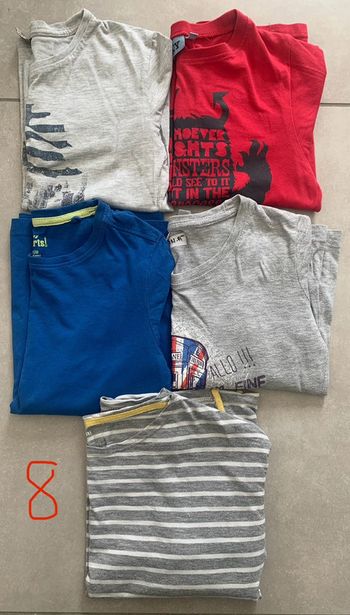 Lot de 5 tee-shirts manches longues 8 ans garçon