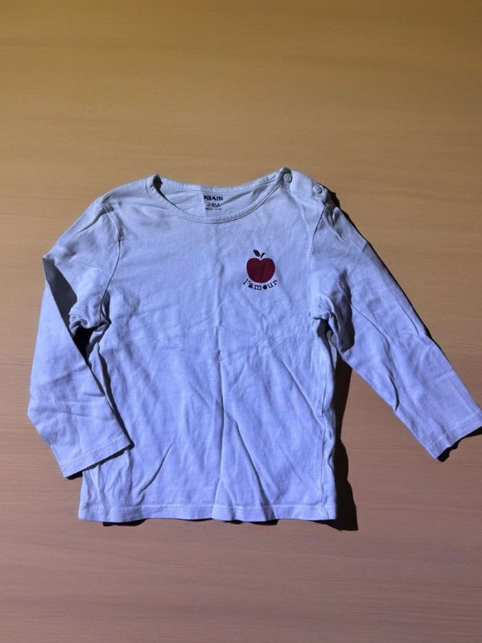 T-shirt blanc pomme Kiabi - photo numéro 2