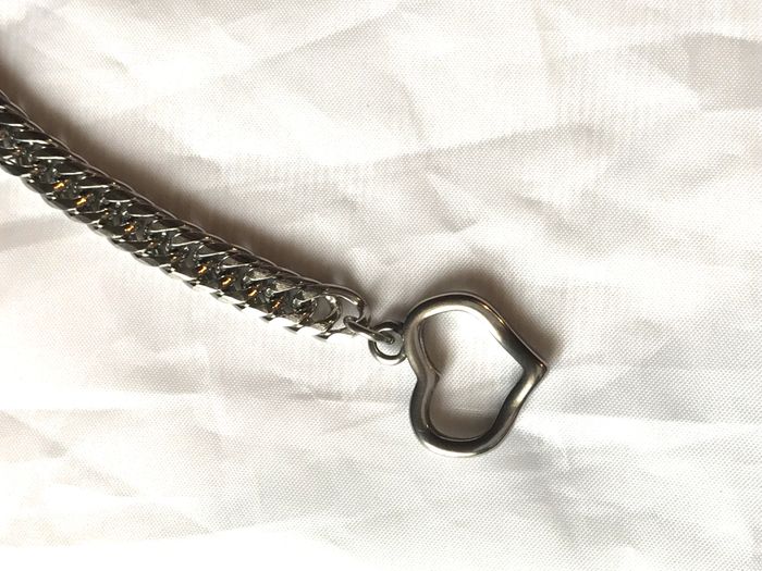 Bracelet Large Cœur Flèche Attache Amour Bijou Argenté Fantaisie Hommes Femmes - photo numéro 5