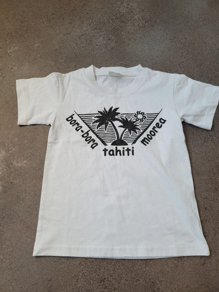 T-shirt blanc tahiti taille s