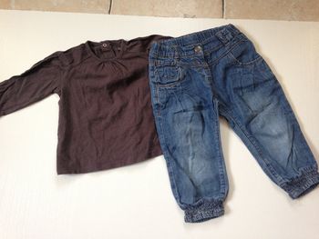 jeans et tee shirt manche longue mi-saison