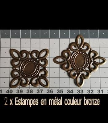 2 Estampes en métal couleur bronze