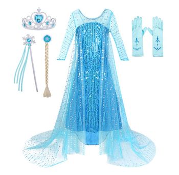 Déguisement robe princesse sequin bleu et ces accessoires Taille 5-6ans