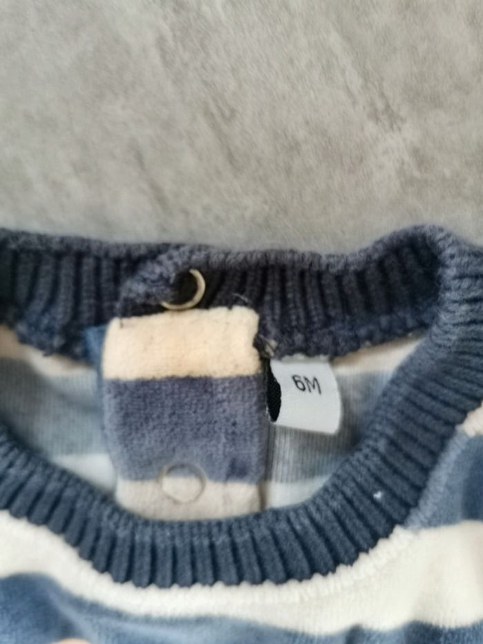 Pyjama grenouillère salopette bébé rayée 6 mois - photo numéro 2