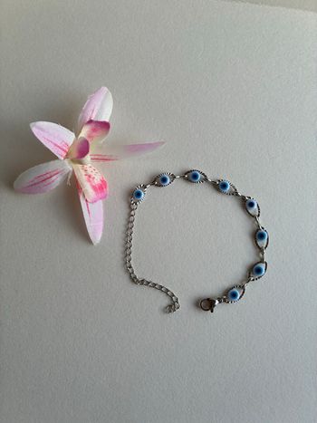 Bracelet, argent, œil en acier, inoxydable, ajustable