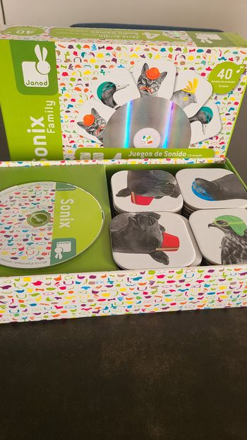 Jeu de société sonore "Sonix family" : jeu de mémoire sur le thème des cris d'animaux