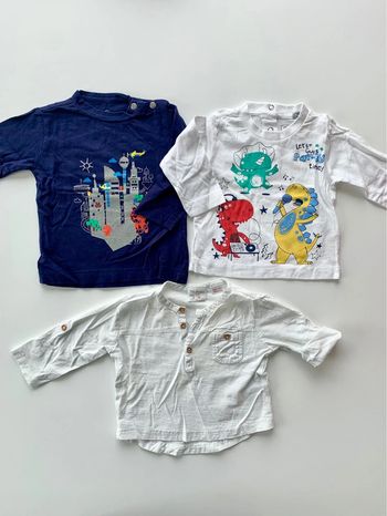 Lot de 3 t-shirt manches longues 6 mois
