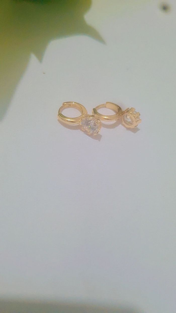 Boucle d'oreilles créole pendantes - photo numéro 2