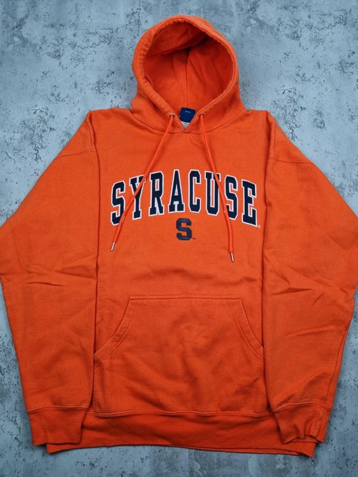 Pull à capuche universitaire orange – L Hommes (taille très grand) - photo numéro 3