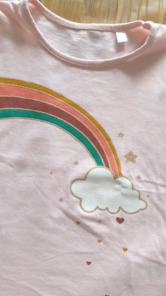 Tee-shirt manches courtes "arc en ciel" 3 ans - photo numéro 2