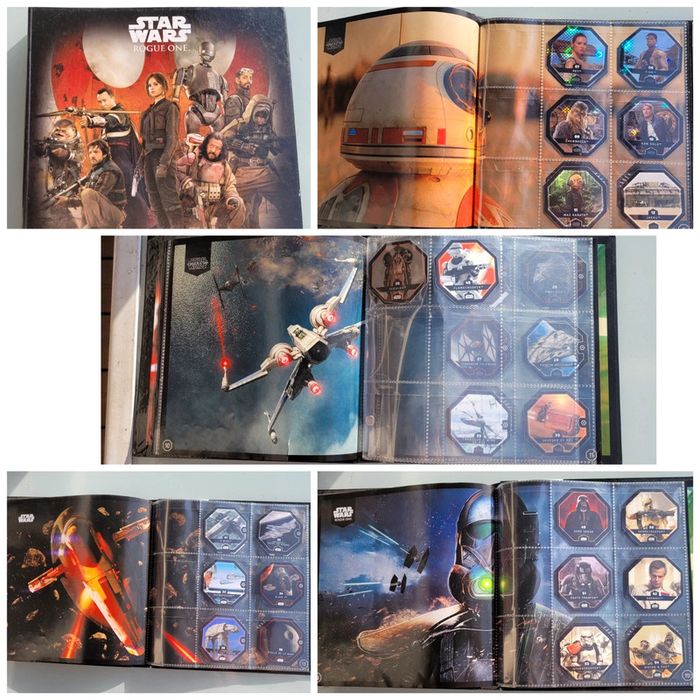 Superbe classeur collection Star Wars de 56 jetons Pogs, complet