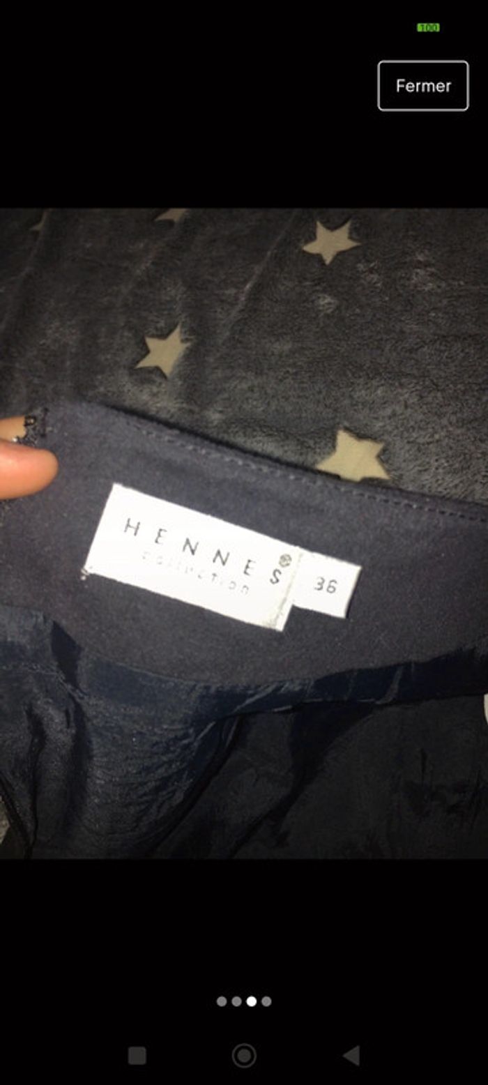 Jupe crayon fendue velours noir h&m t36 - photo numéro 3