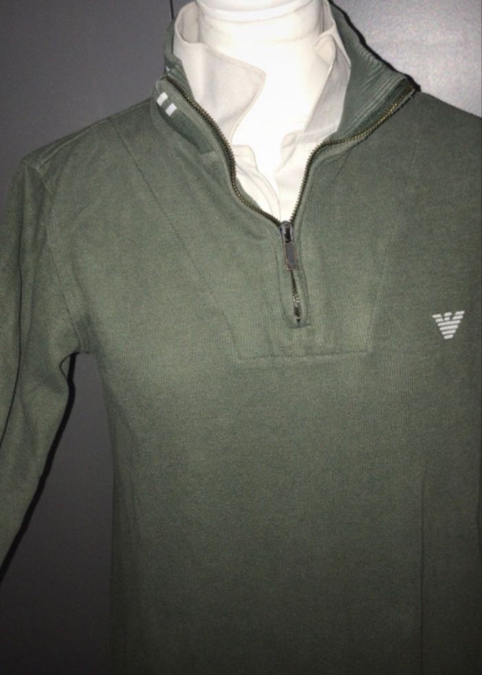 🧥 Pull zippé Emporio Armani vert kaki – Taille M - photo numéro 6