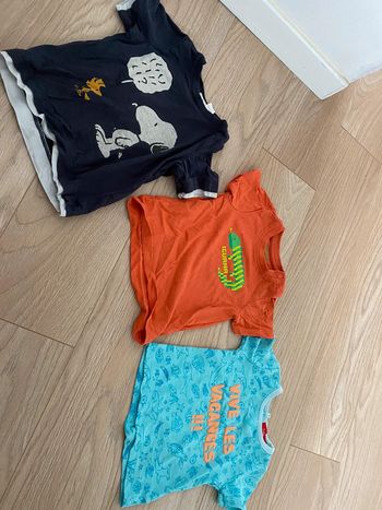 Lot de 3 t shirt MC 6 mois neuf