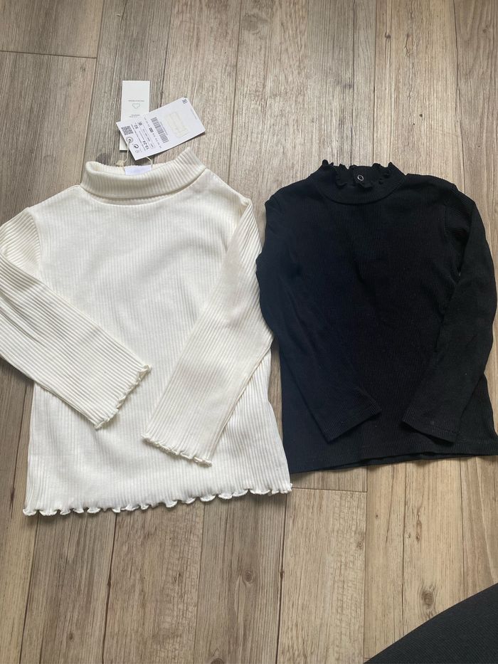 Haut cotelé Zara et kiabi manche longue fille