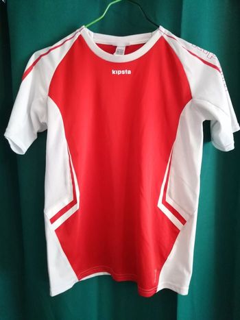 Maillot de sport ado garçon 12 ans kipsta rouge, blanc