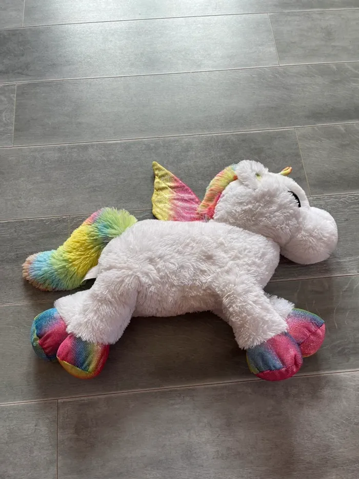 Peluche licorne arc en ciel - photo numéro 2