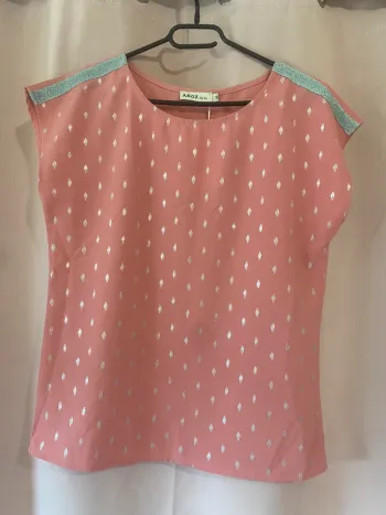 Blouse rose argente