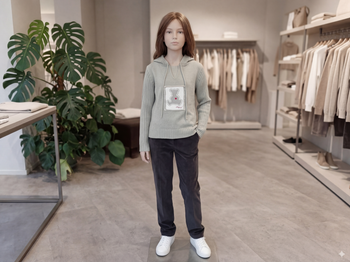 Pull avec capuche kaki impression nounours Taille 2 soit 12-14 ans Spot (peluche un peu)