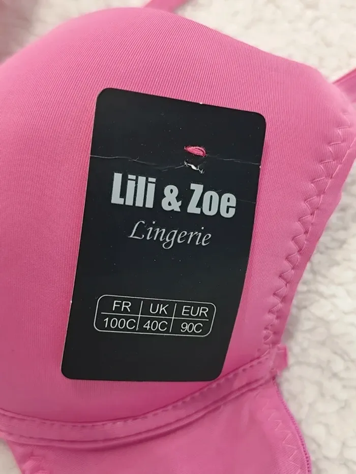 Soutien gorge rose Lili et Zoé 100c neuf - photo numéro 4