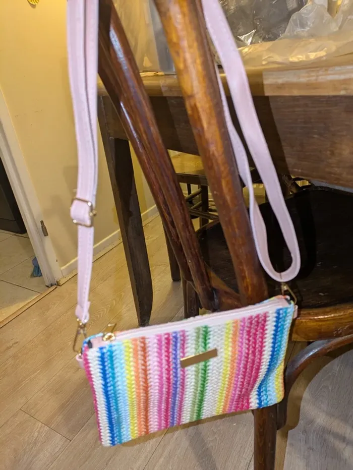 Sac en raphia à rayures colorées – esprit vacances - photo numéro 5