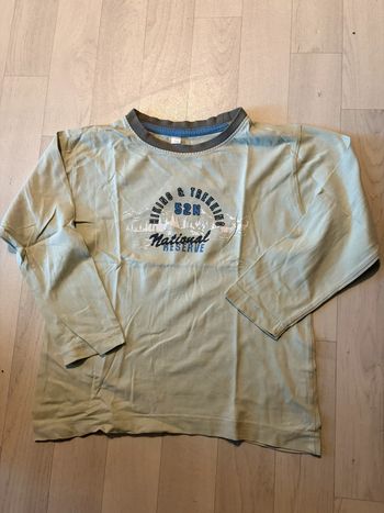 T-shirt manches longues 5/6 ans vert pale
