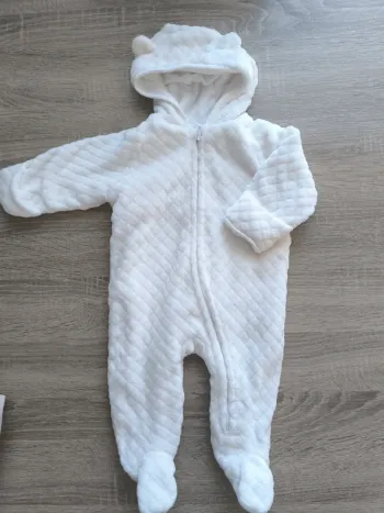 Combipilote blanche ourson 3-6 mois  tex