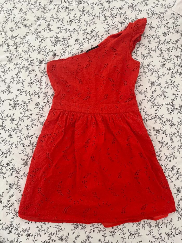 Robe asymétrique rouge Etam
