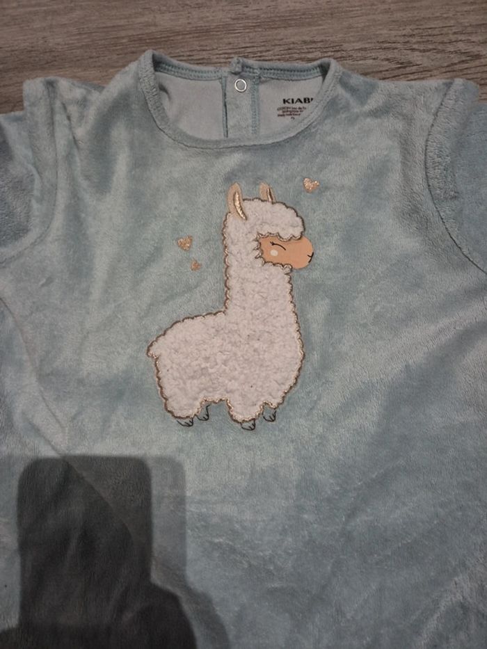 Pyjama 1 pièce lama vert - photo numéro 2