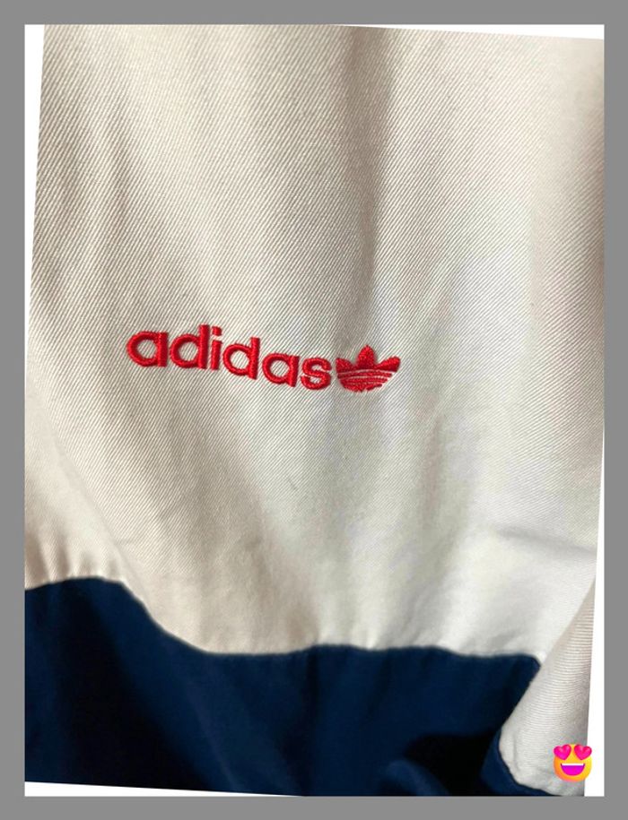 Blouson Teddy Adidas Originals – Taille L – Marine & Blanc - photo numéro 2