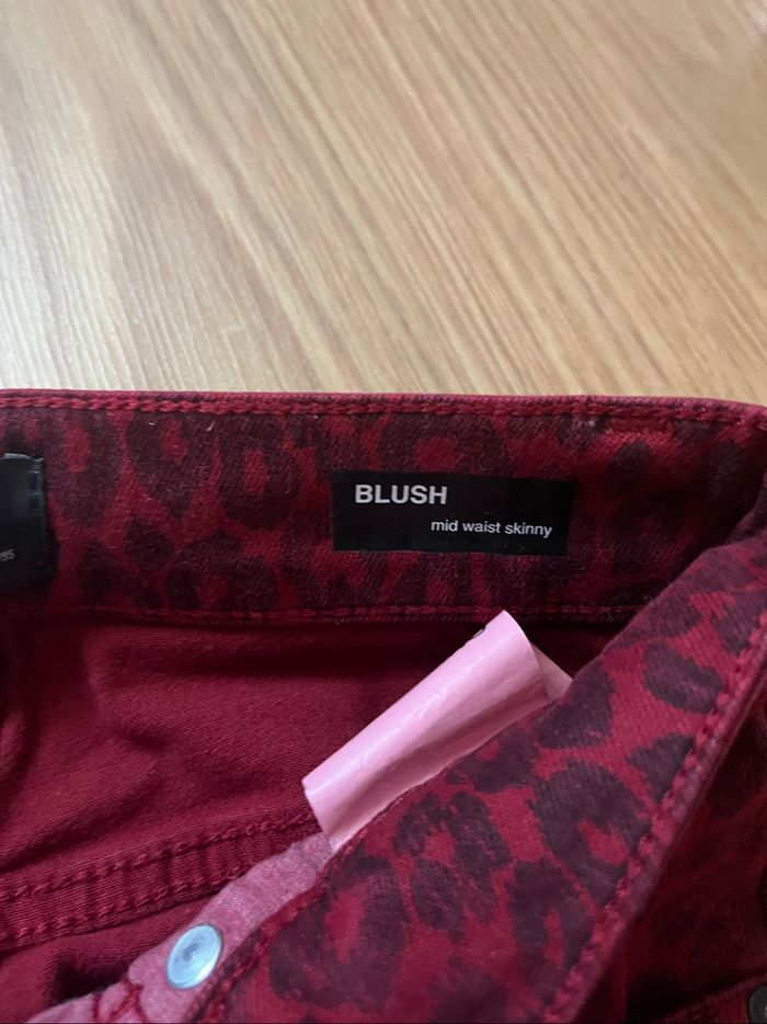 Pantalon bordeaux tacheté T.S modéle blush mid waist skinny neuf - photo numéro 3