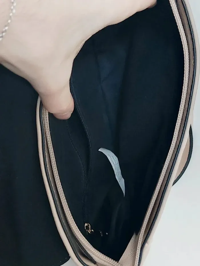 Sac à main effet cuir demi-lune bandoulière beige y2k - photo numéro 3