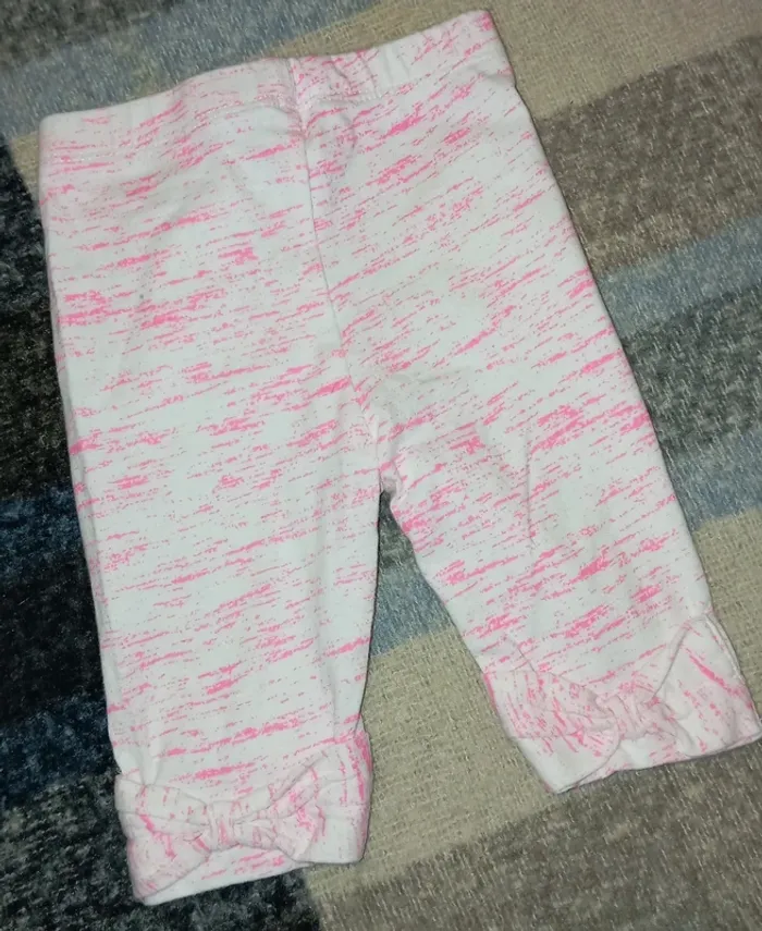 Legging rose et blanc taille 6 mois - photo numéro 3