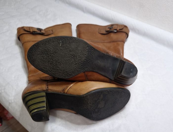 Bottes hautes  , femme , cuir marron  , Janet D  , taille 37 - photo numéro 4