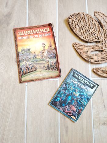 🪖Lot de 2 livres Bataille au col du crâne et Livre de règles 40000k marque Warhammer games workshop